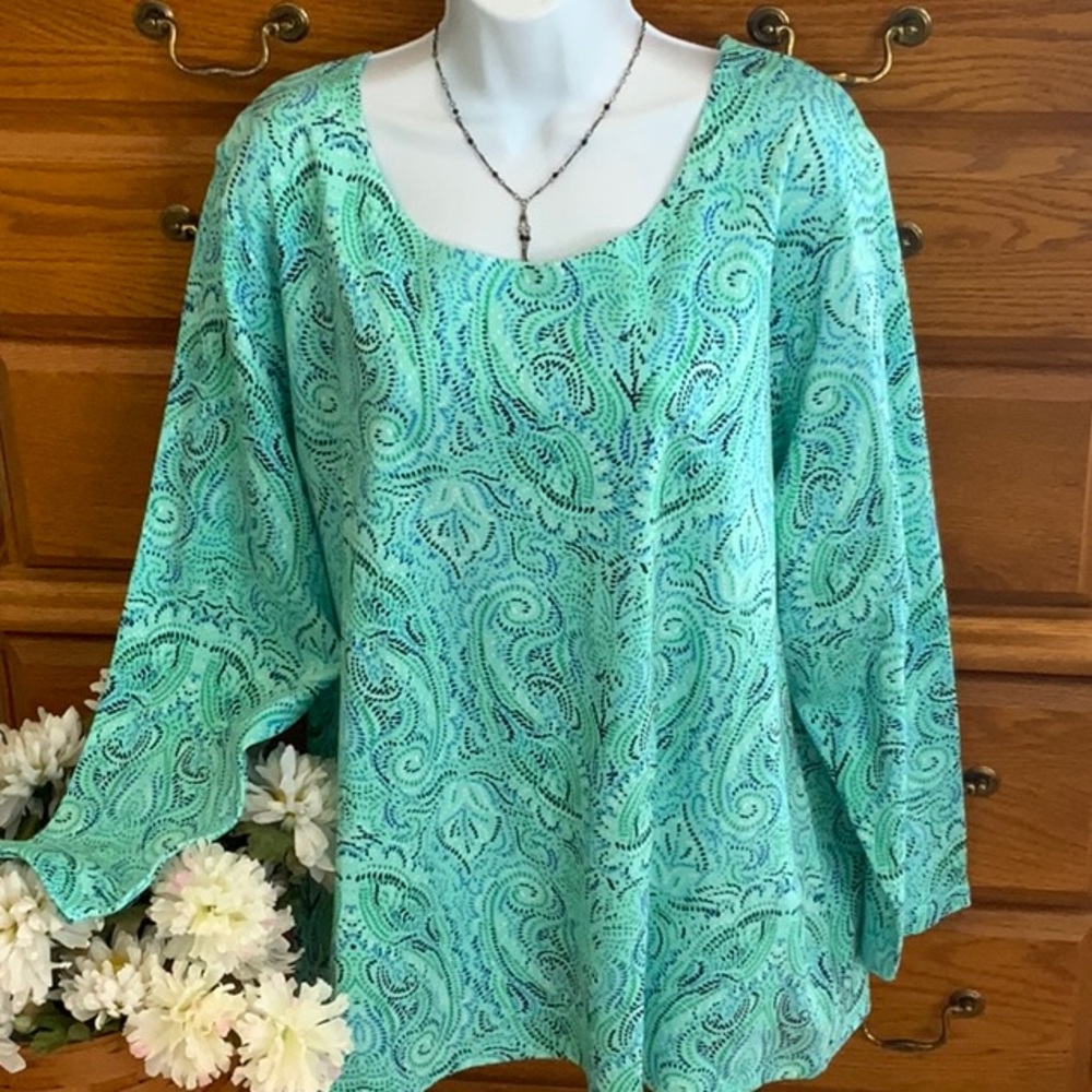 Green Top By Alexa Rae NWT
